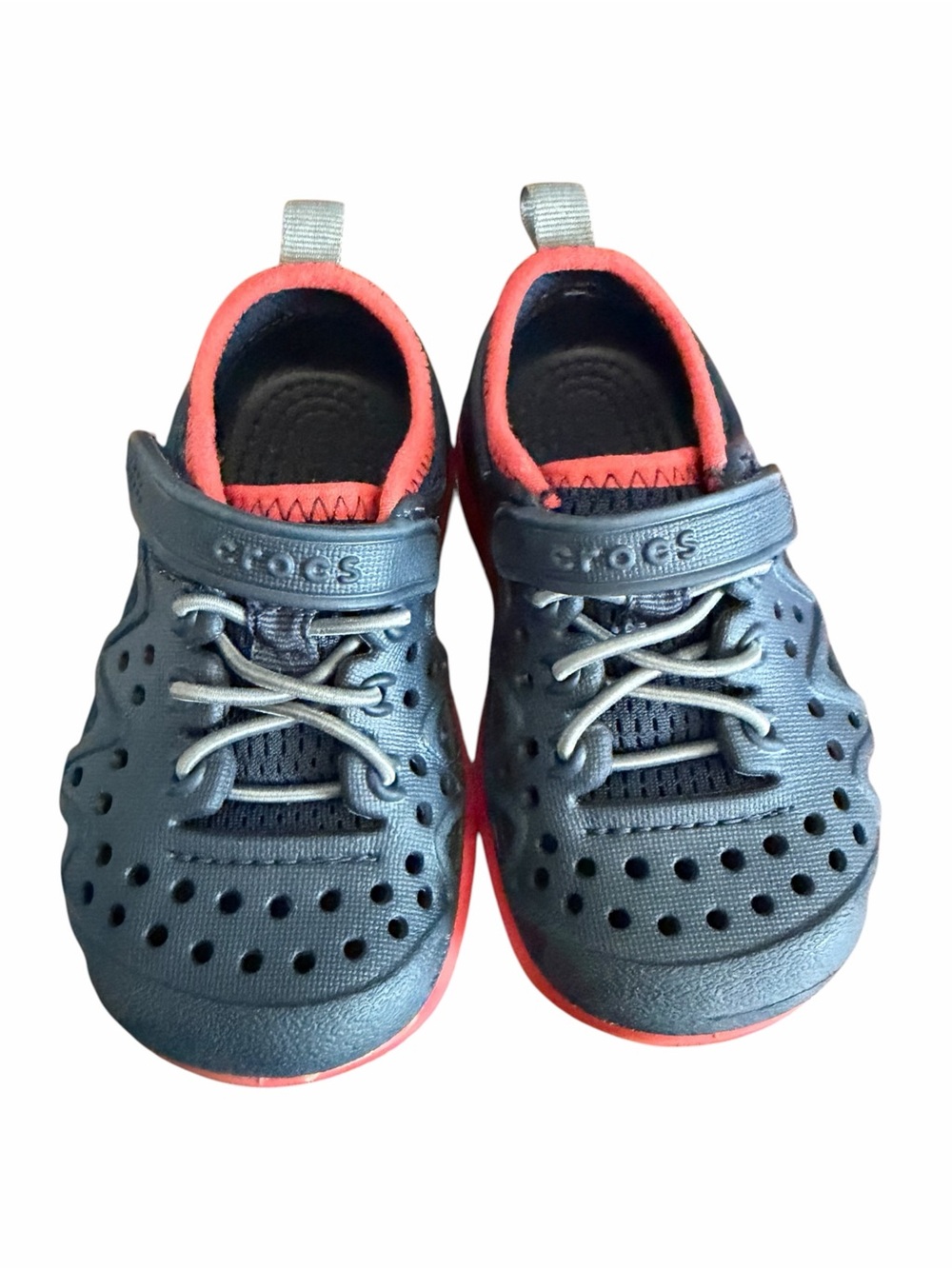 Crocs Swiftwater Expedition Kids Water Shoes Charcoal Red C7 Toddler Sandals